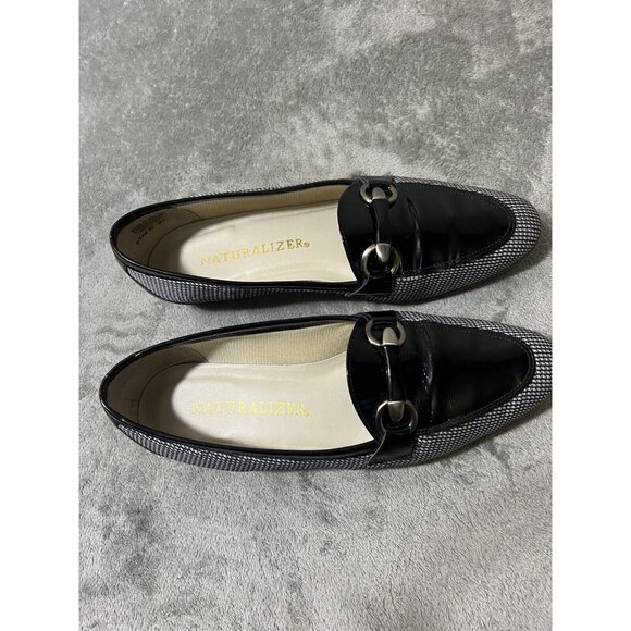 Naturalizer Loafers Horse Bit Slip On Shoes Women Size 8 M Black Patent Leather - Picture 5 of 9